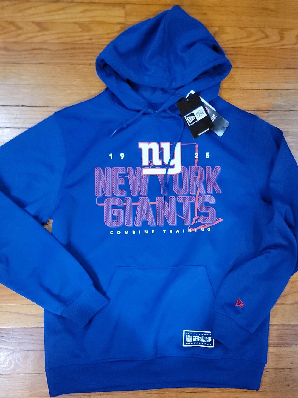 New Era Men's New York Giants Royal Blue Crewneck Hoodie
